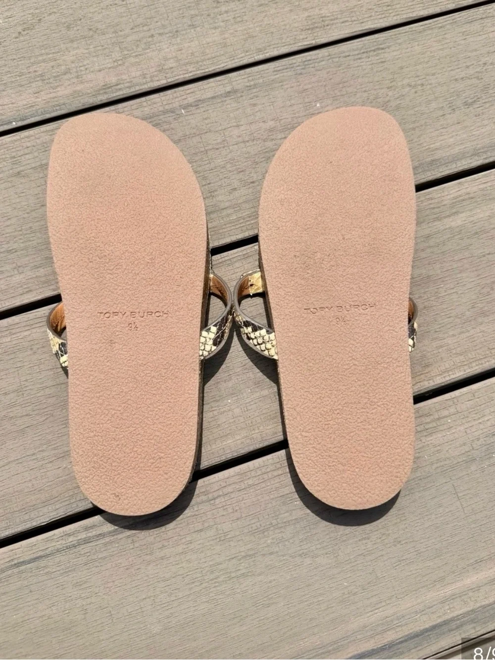 Tory Burch Snake-Print Miller Thong Sandals - Beige & Black
